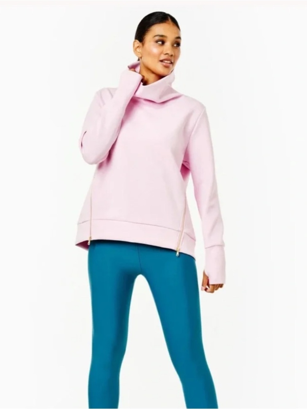 Addison Bay Women's Pullover Sweater Pink Large Activewear Athleisure Comfy NWT
